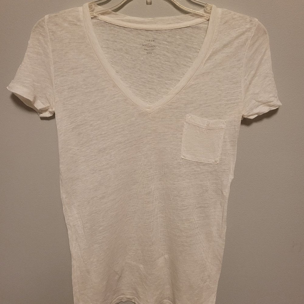 J. Crew Semi-Sheer V-Neck Short Sleeve T-Shirt